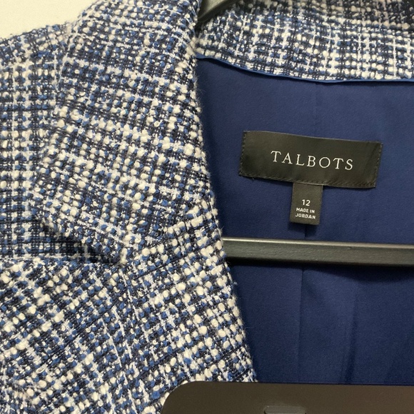 Talbots Double Breasted Tweed Blazer - Navy - Picture 3 of 8